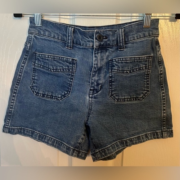Madewell Pants - Madewell High Rise Jean Shorts Patch Pocket Edition/Blue Denim- Size 24